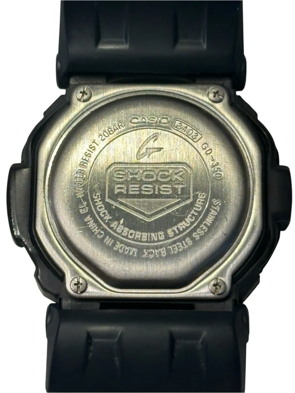 Casio G-Shock GD-350 Dark Grey Digital Watch Vibration Alarm Fresh Battery